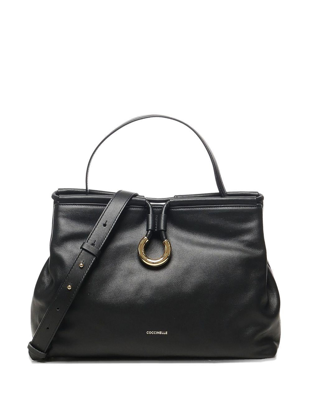 COCCINELLE Borsa tote nera in pelle di vitello