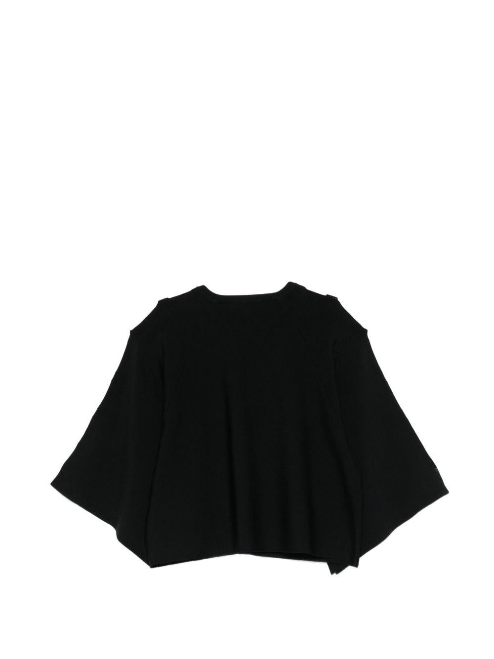 LIUJO T-shirt nera con maniche over a 3/4