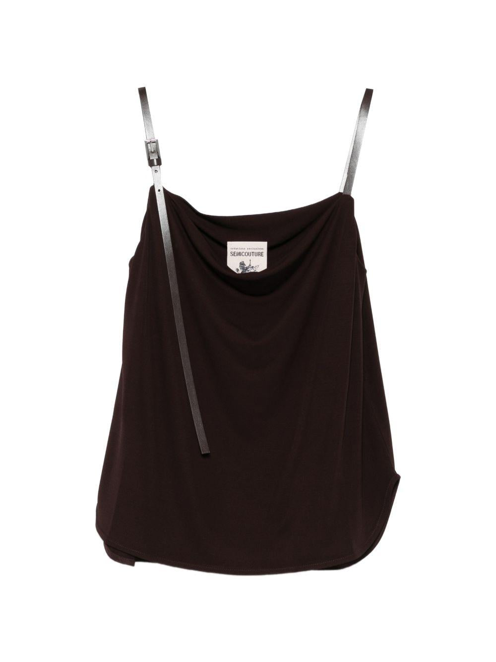 SEMICOUTURE Top Kayly marrone scuro
