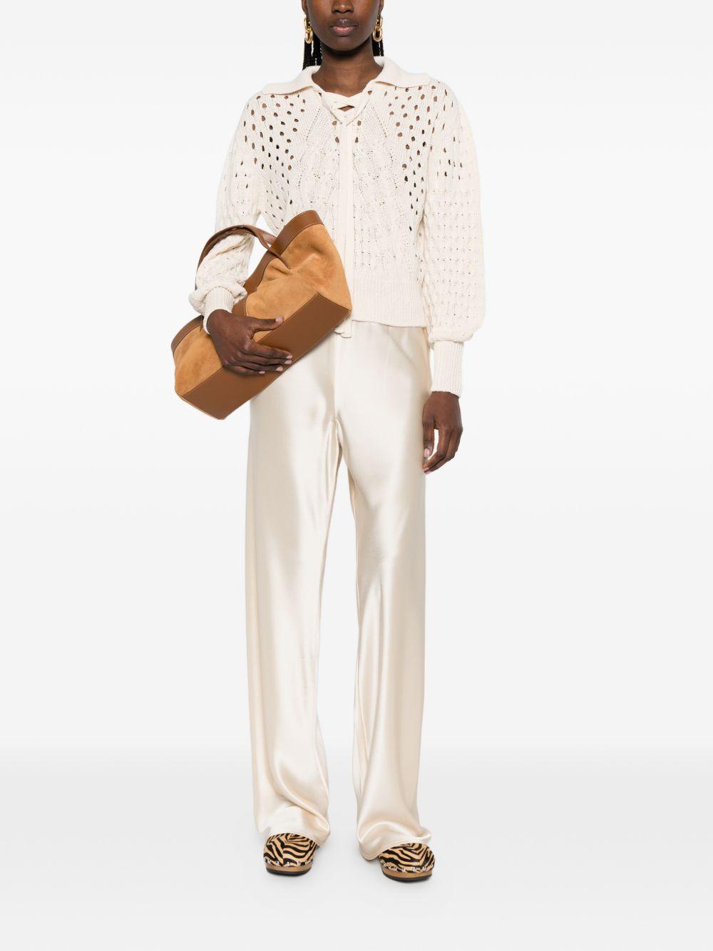 TWINSET Maglia in crochet avorio