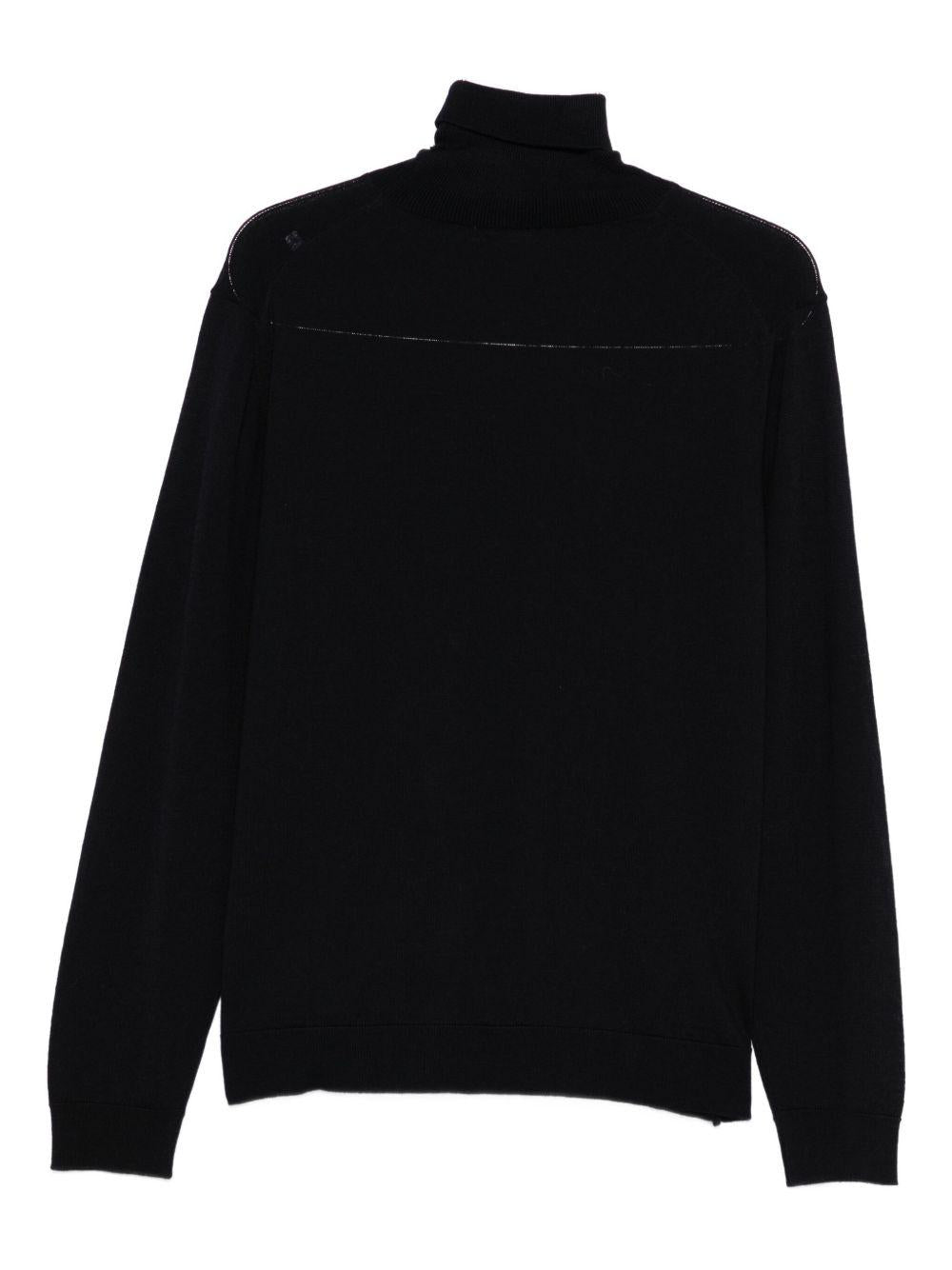 DANIELE FIESOLI Maglia nera a collo alto blu