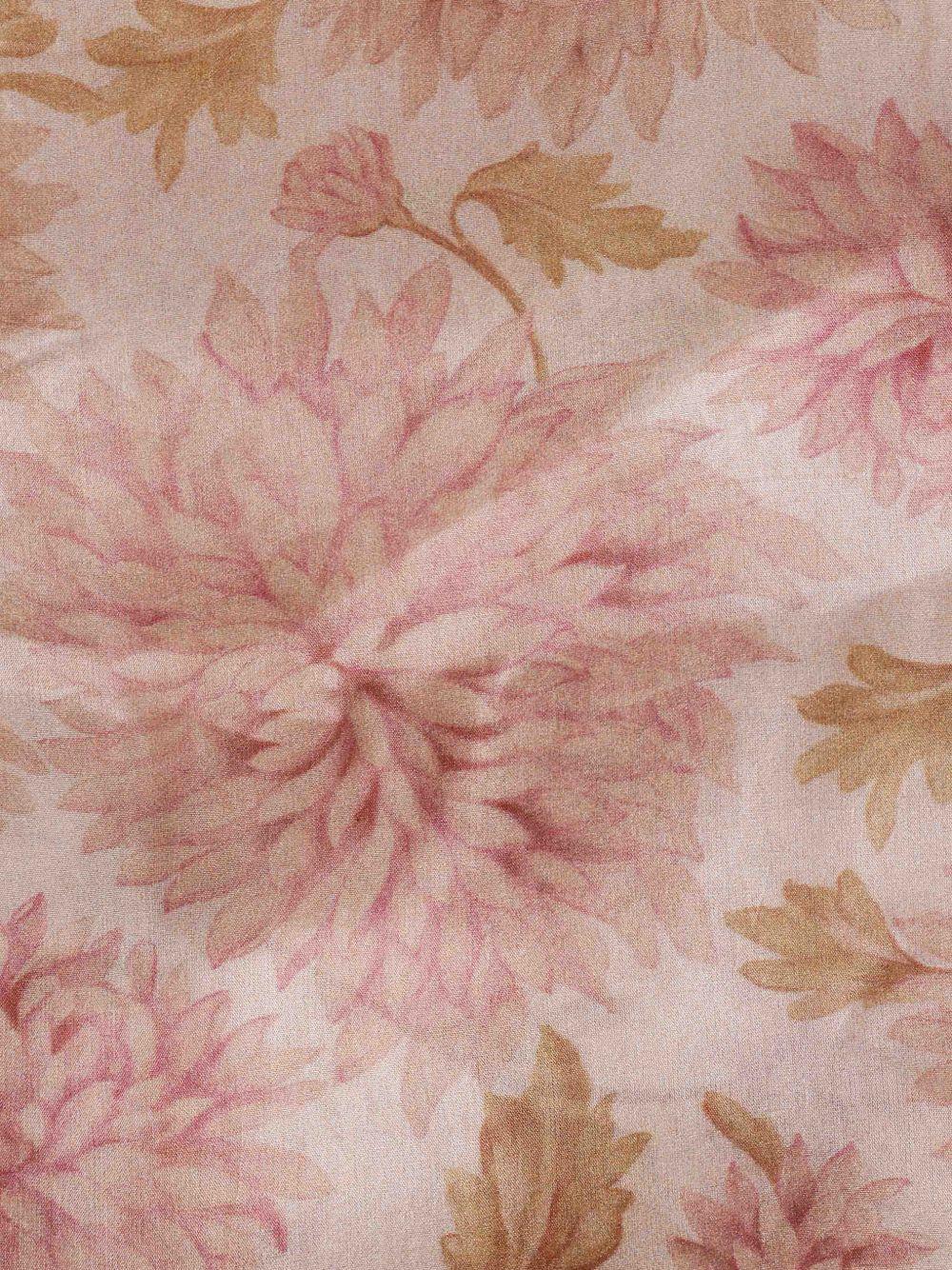 SEVENTY Foulard in seta rosa con stampa floreale