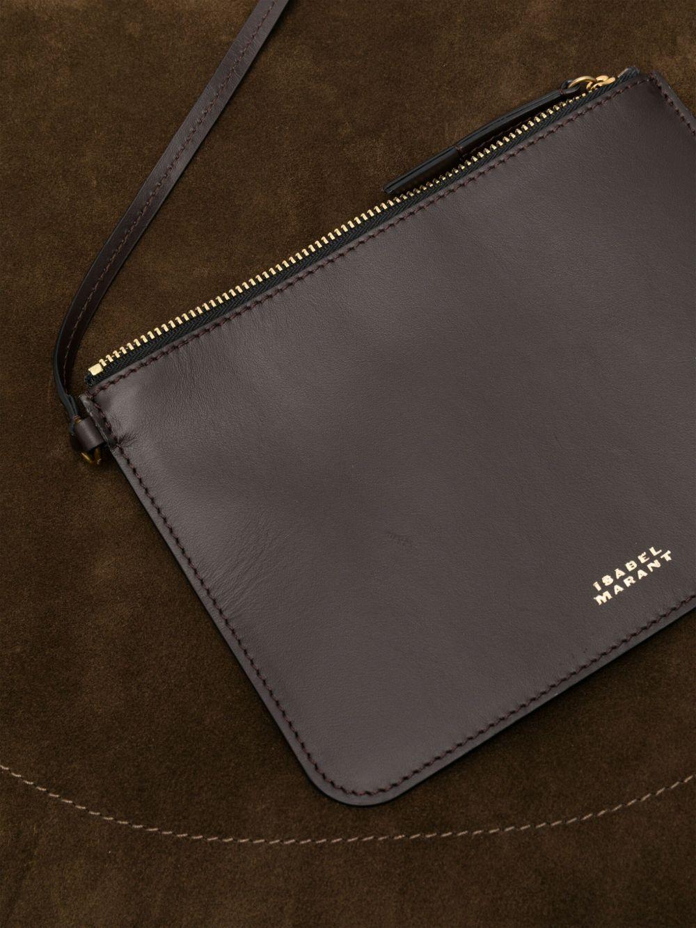 ISABEL MARANT Borsa a spalla 'Oskan hobo soft' in pelle scamosciata marrone