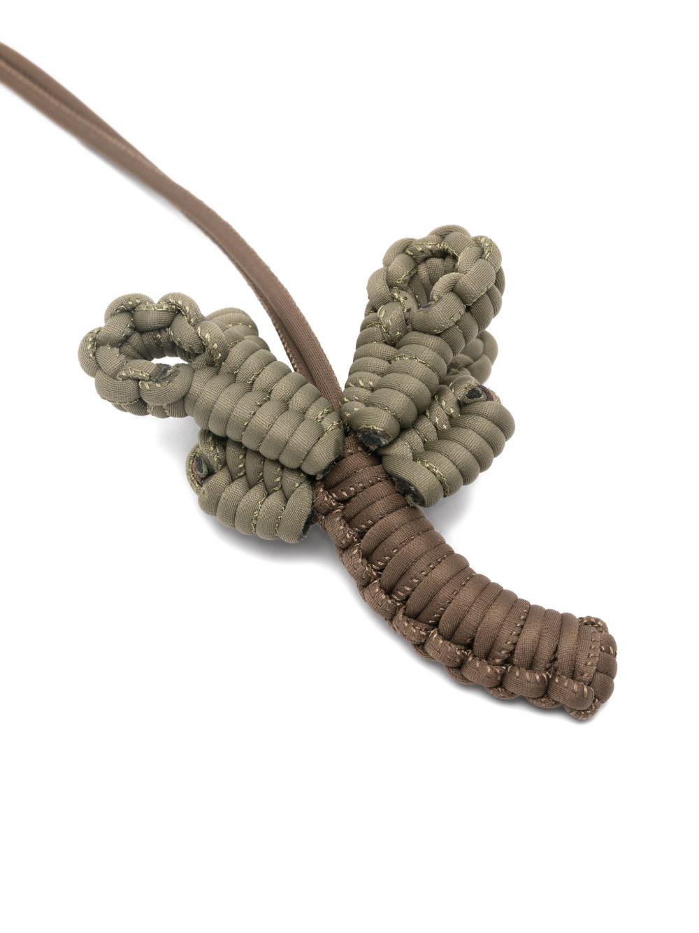 MARREA Portachiavi marrone con texture intrecciata