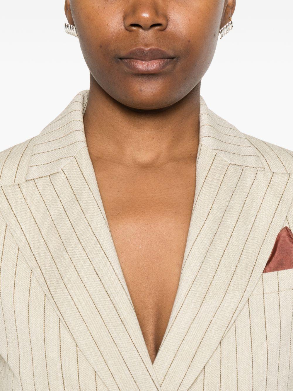 CIRCOLO 1901 Blazer doppiopetto gessato chiaro con tasche laterali