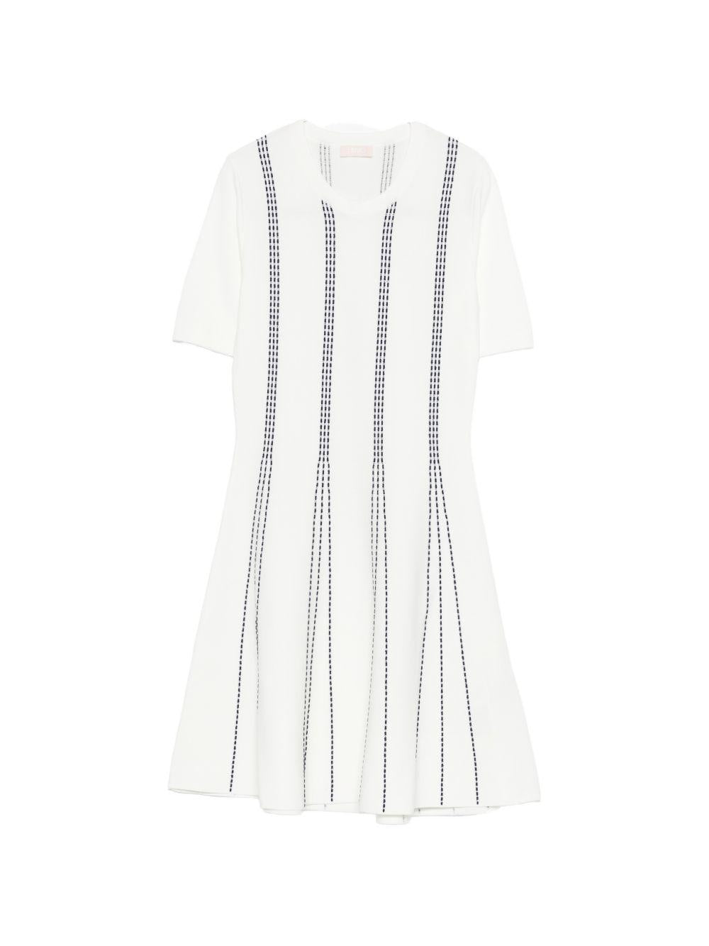 LIUJO Abito bianco corto con dettagli blu