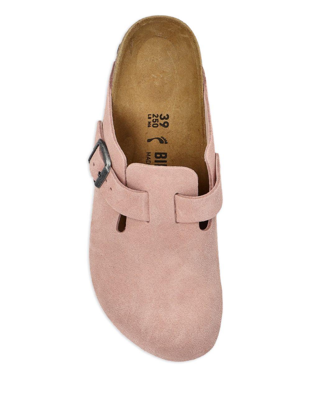BIRKENSTOCK Sandali mules Boston LEVE in pelle rosa scamosciato