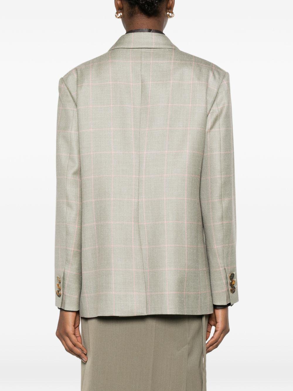 BLAZE Blazer in lana grigio e rosa a quadri