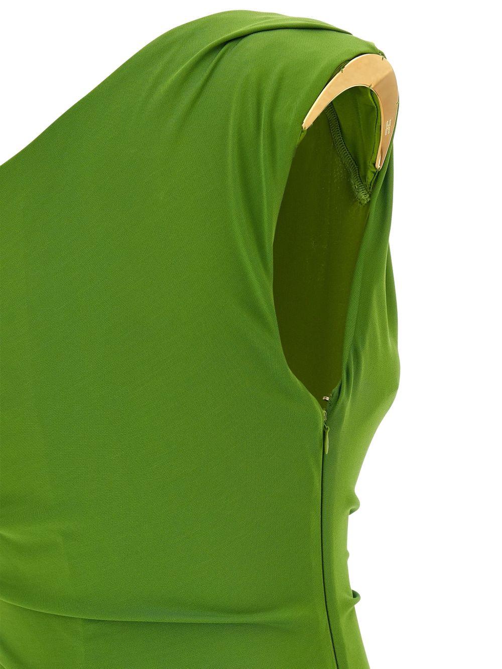 ELISABETTA FRANCHI Abito midi asimmetrico con drappeggio