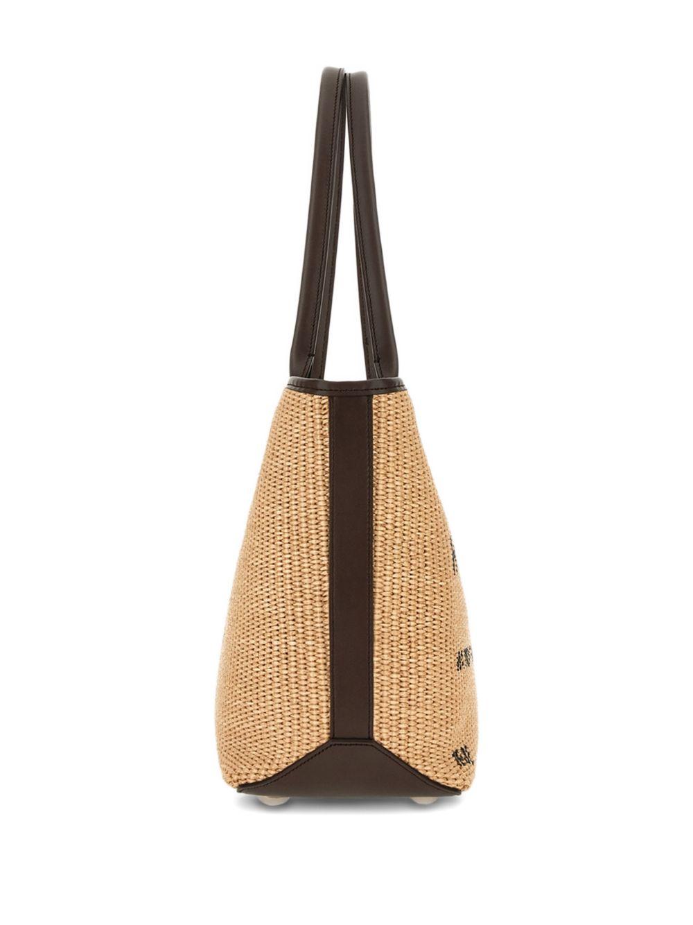HOGAN Borsa shopping in cotone e pelle
