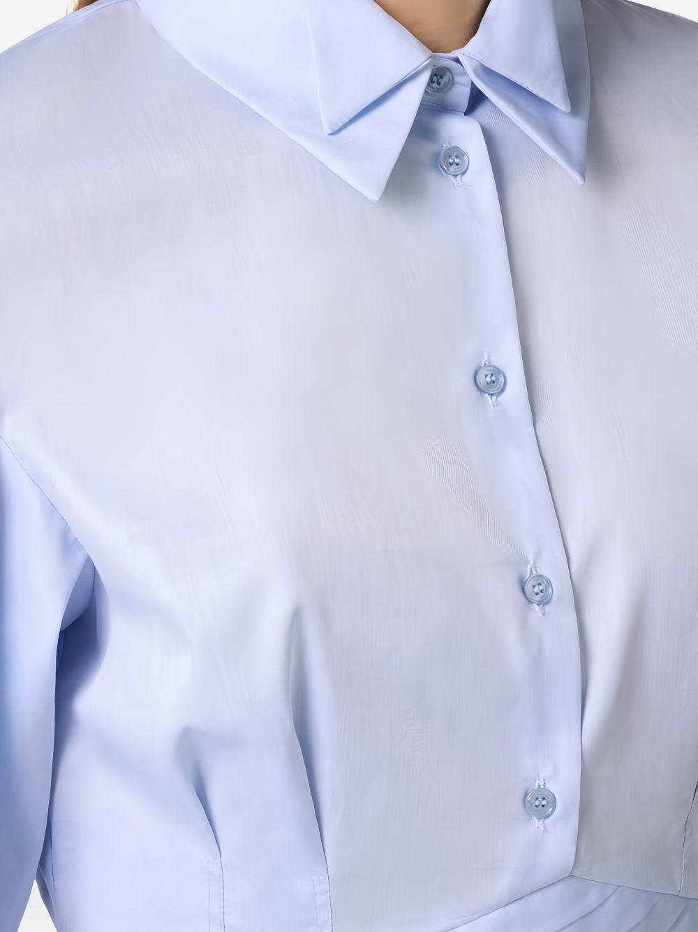 ELISABETTA FRANCHI Camicia in popeline di cotone con fascia in vita