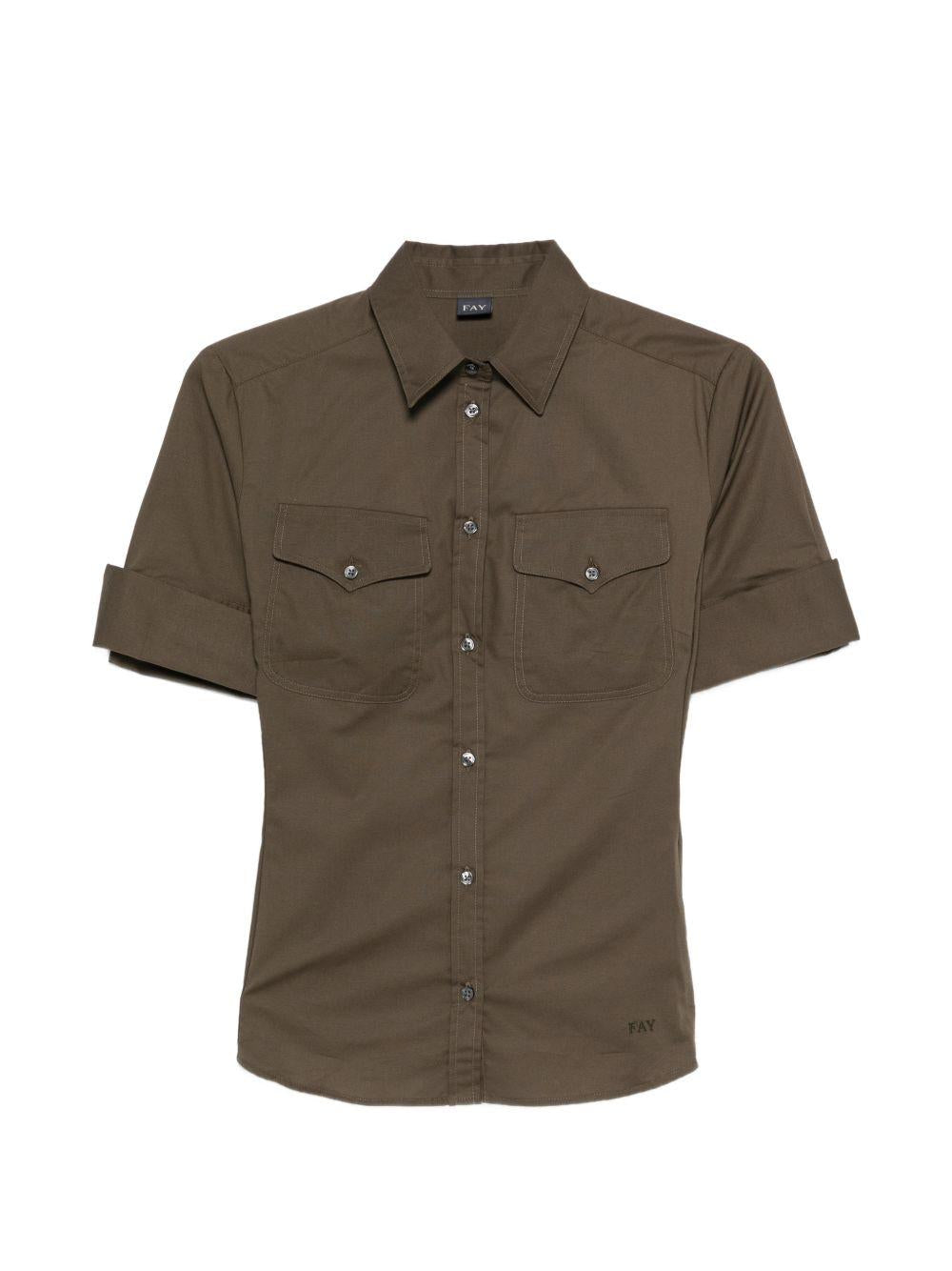 FAY Camicia regular fit in popeline stretch