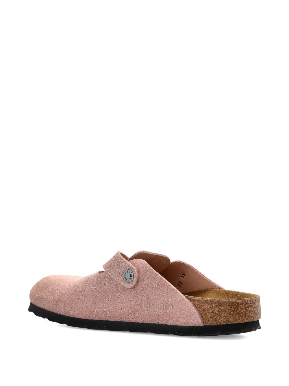 BIRKENSTOCK Sandali mules Boston LEVE in pelle rosa scamosciato