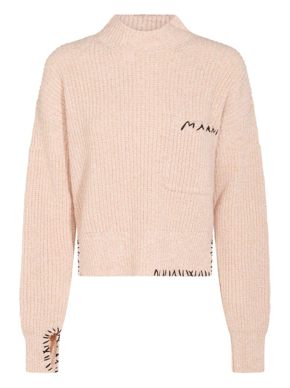 MARNI Maglia in lana vergine rosa