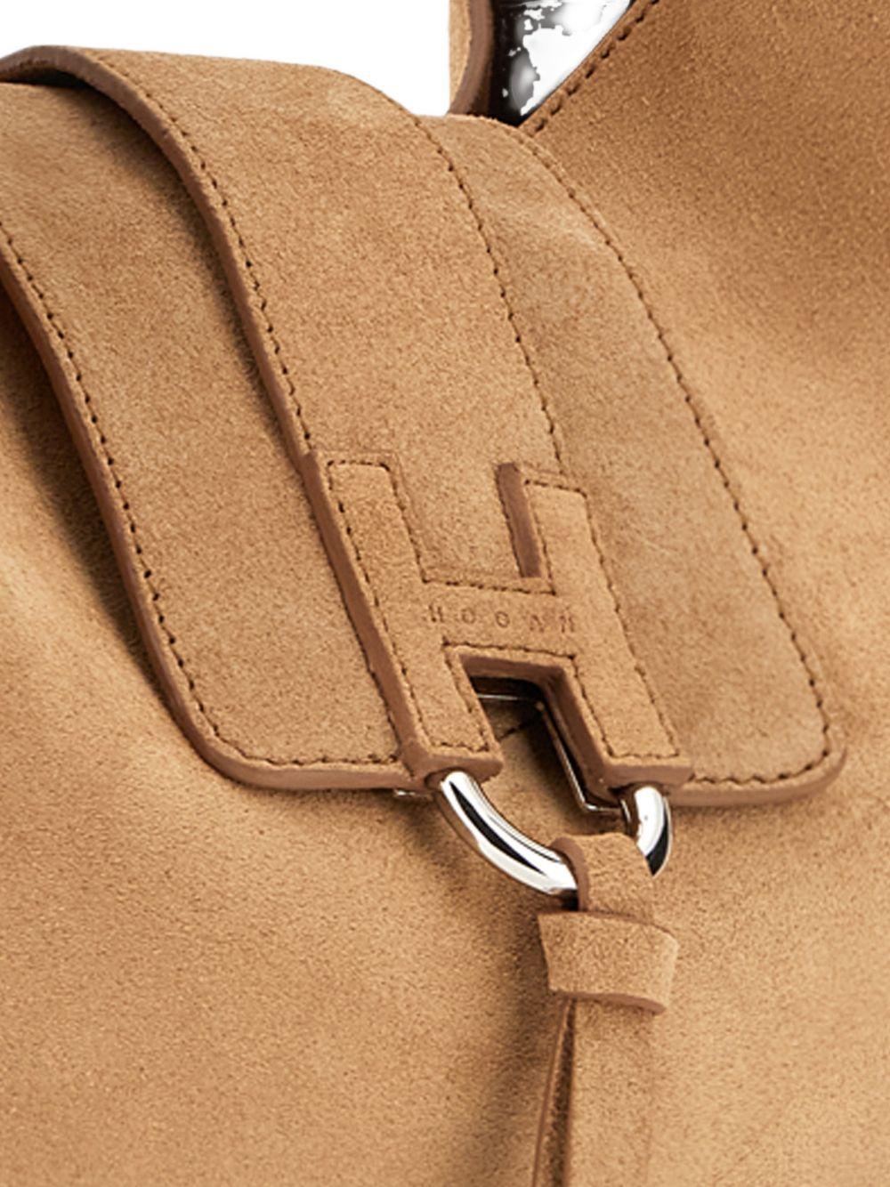 HOGAN Borsa a spalla in suede cammello