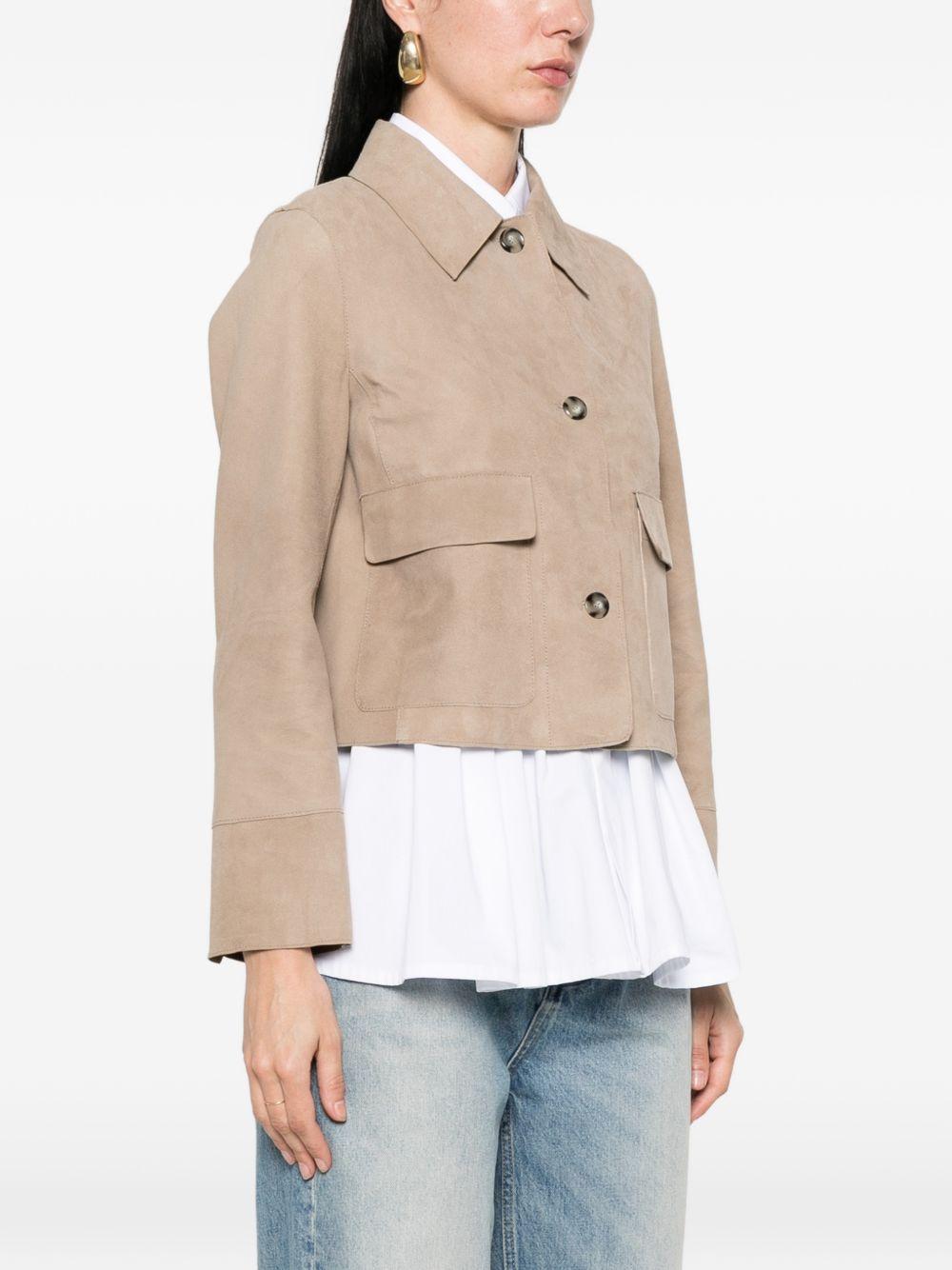 THE JACK AND JACKIE LEATHERS Giacca in pelle scamosciata beige
