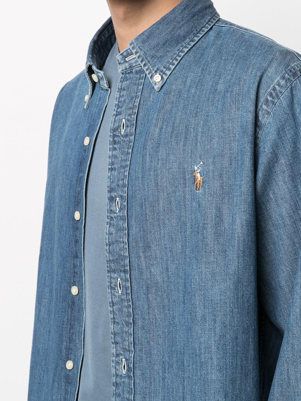 POLO RALPH LAUREN Camicia in jeans con logo