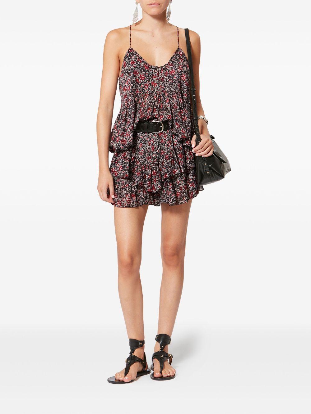 MARANT ETOILE Shorts in cotone con stampa floreale rosa