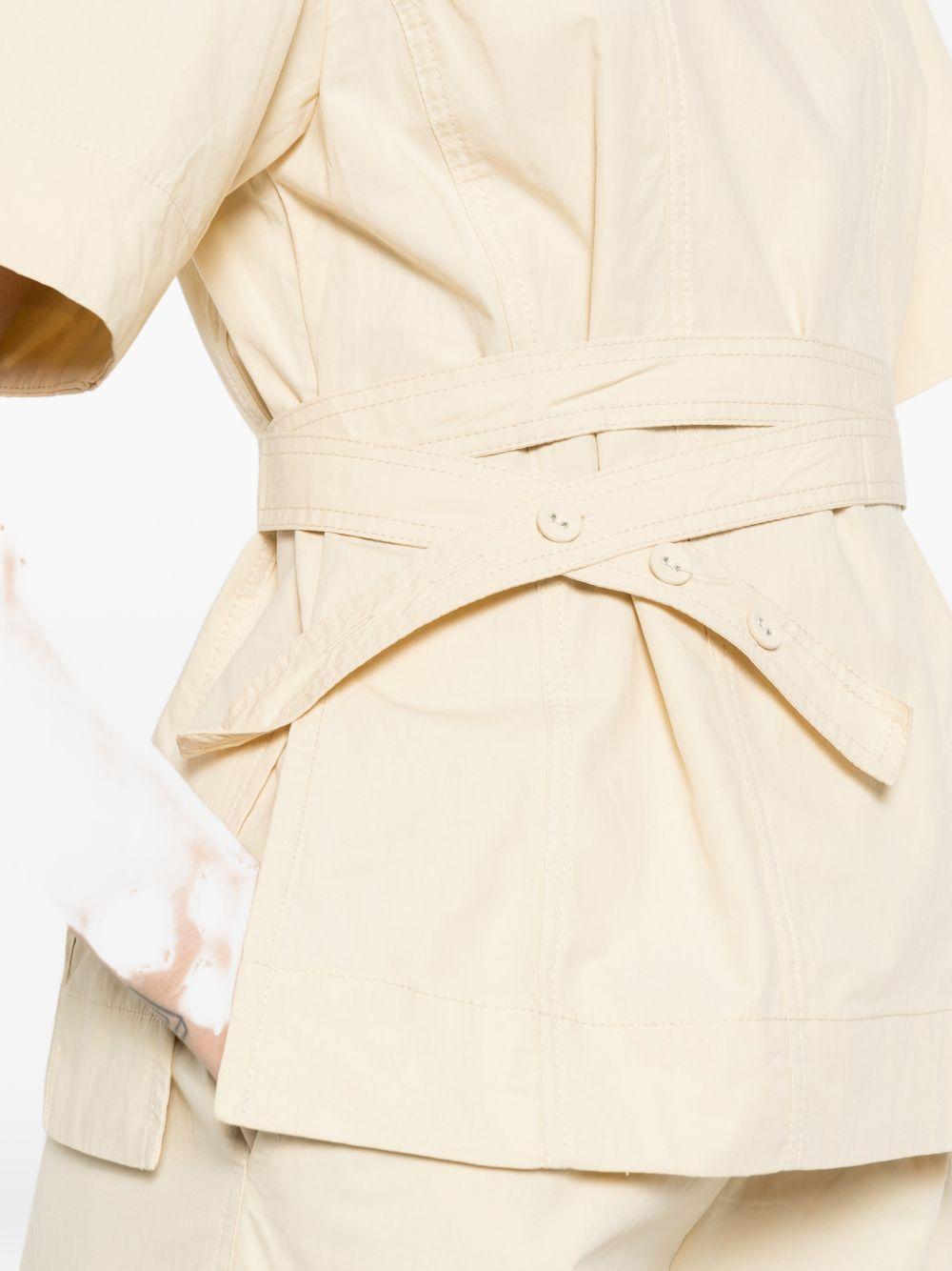 YERSE T-shirt Carli in cotone beige girocollo