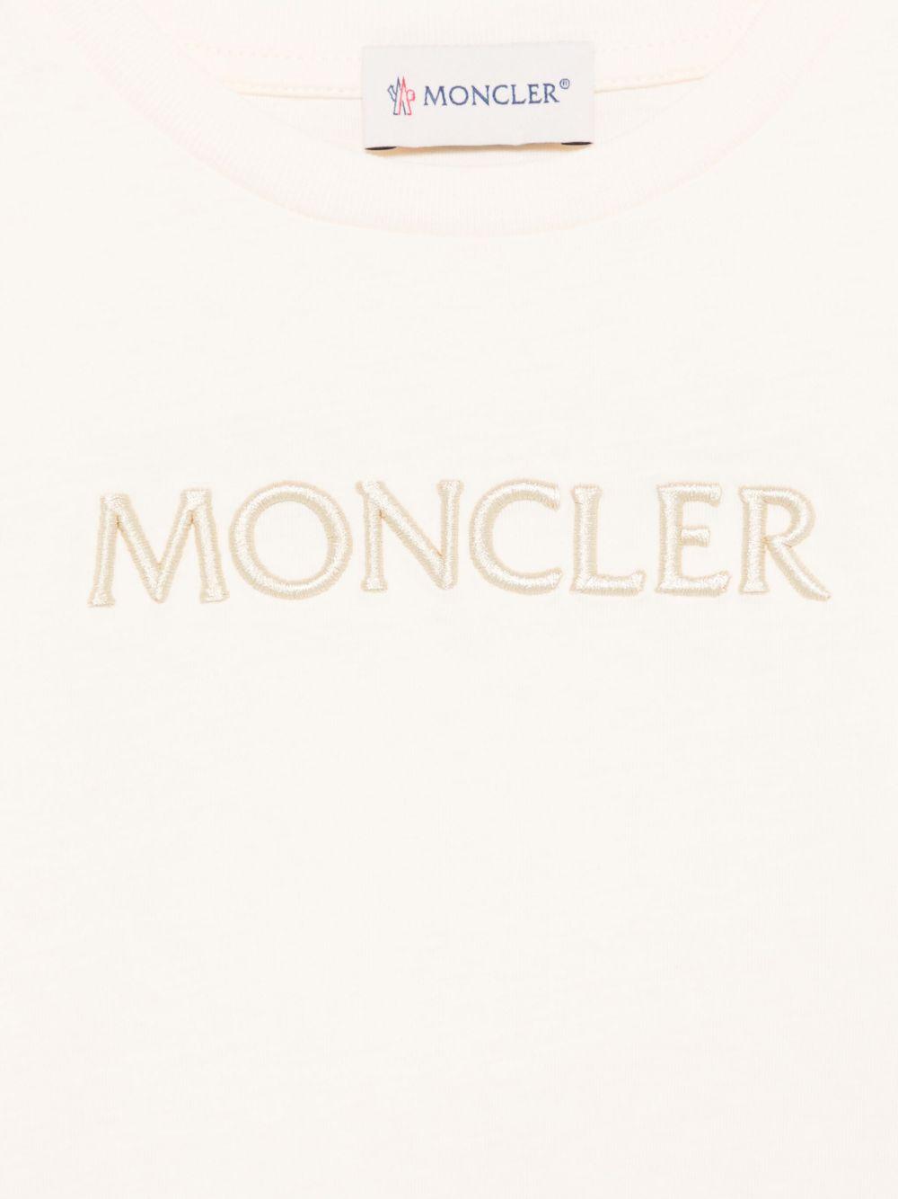 MONCLER T-shirt in cotone avorio