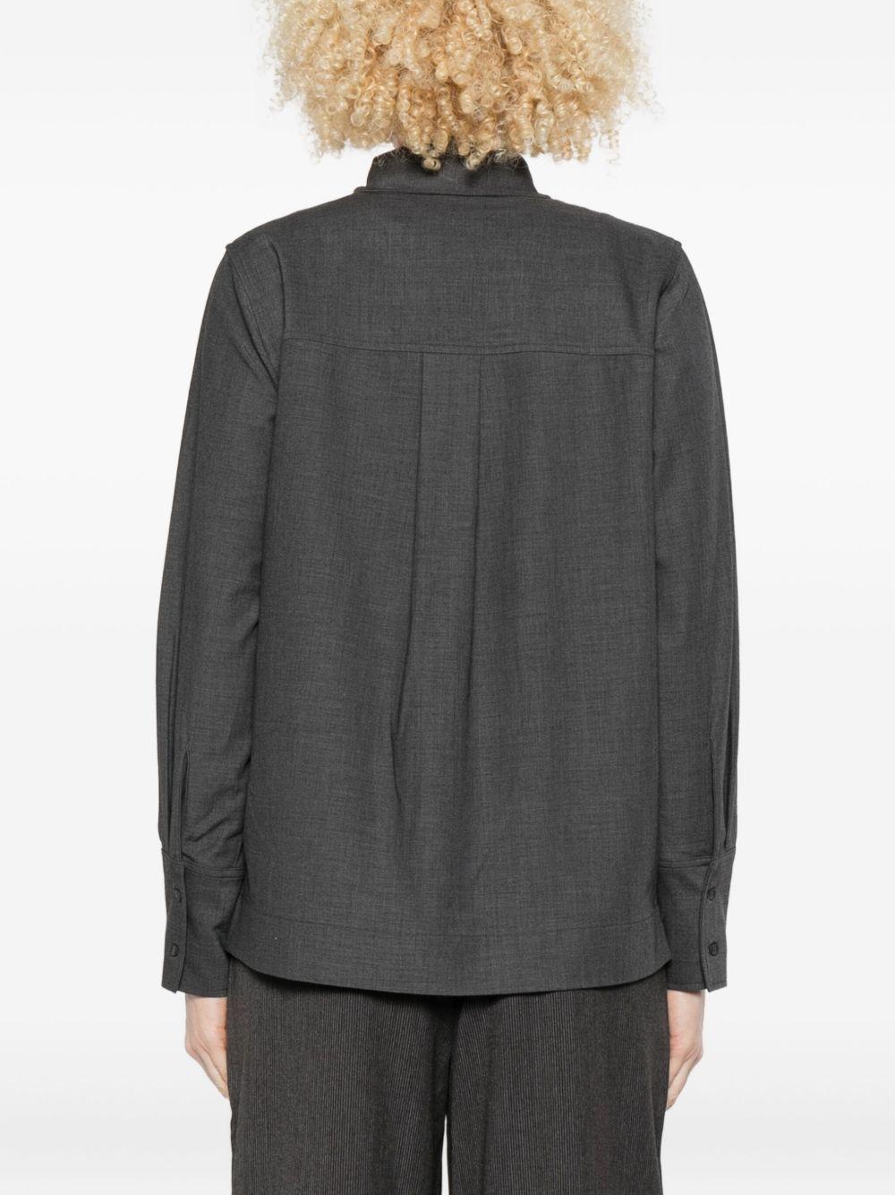 YERSE Camicia Saigon in misto lana grigio