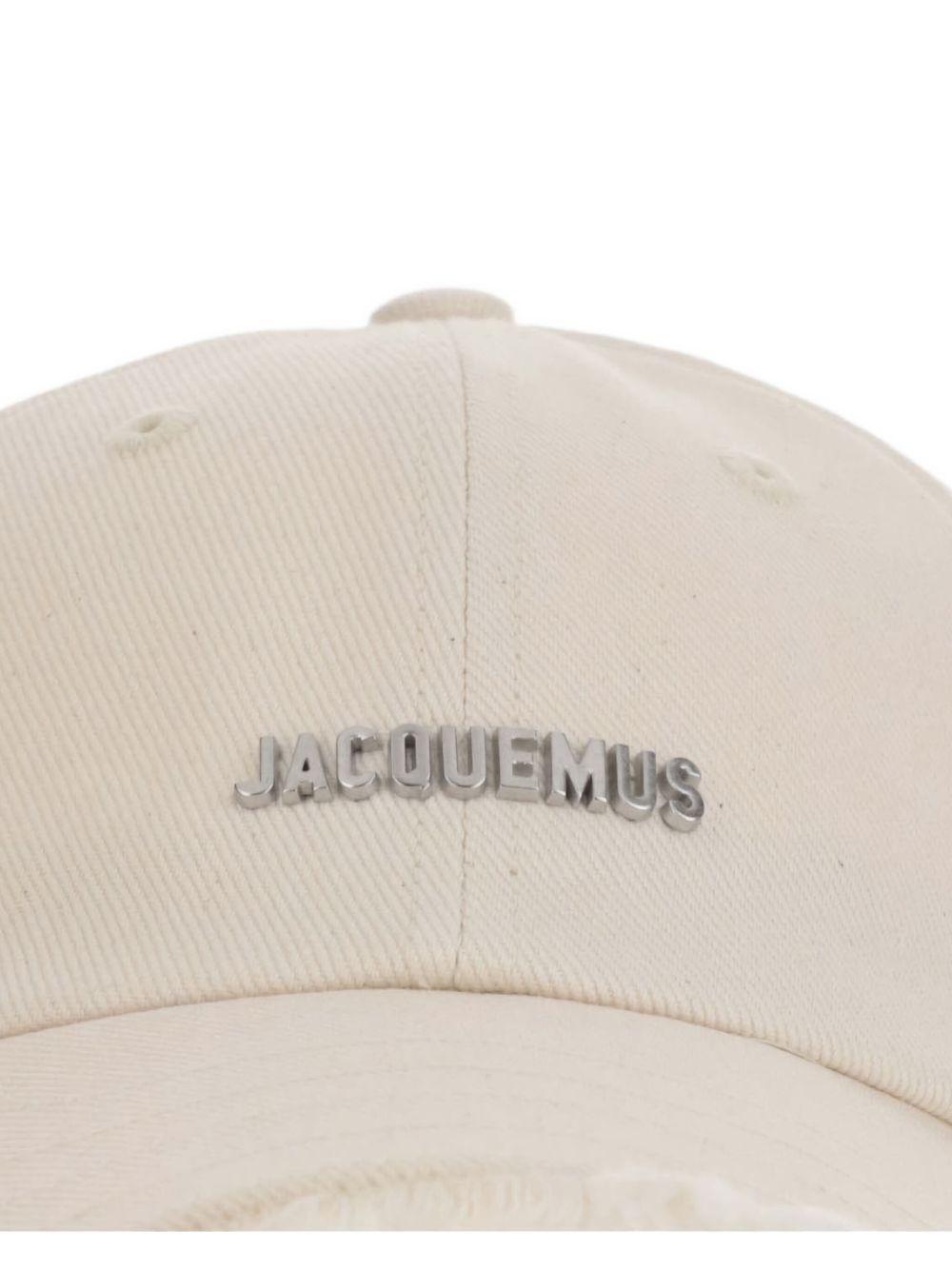 JACQUEMUS Cappello Artichaut in cotone bianco e laccio