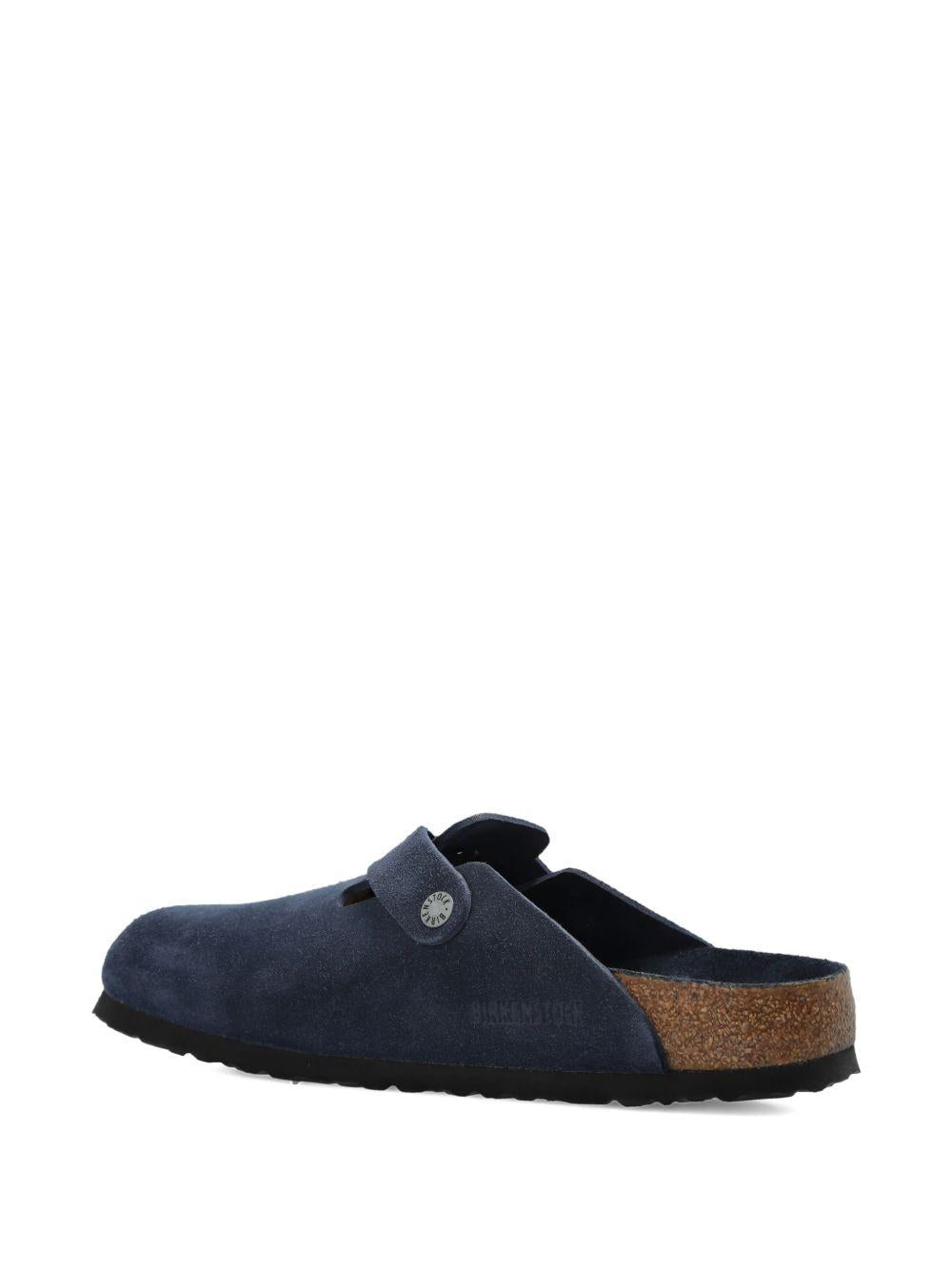 BIRKENSTOCK Zoccoli Boston in pelle scamosciata blu navy con cinturino regolabile