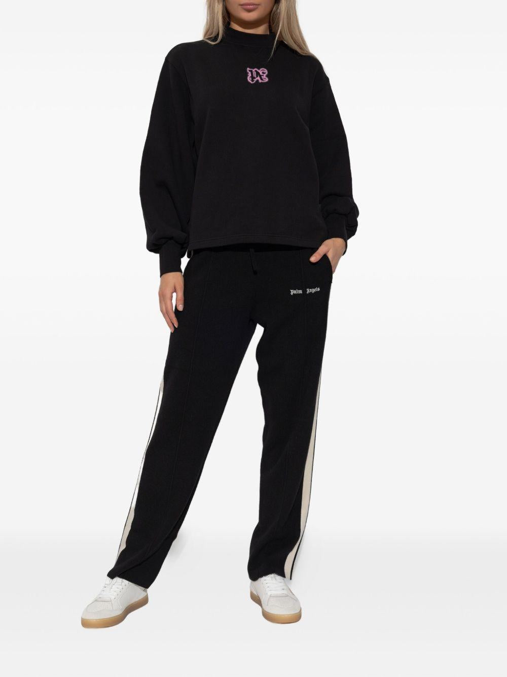 PALM ANGELS Felpa nera con logo