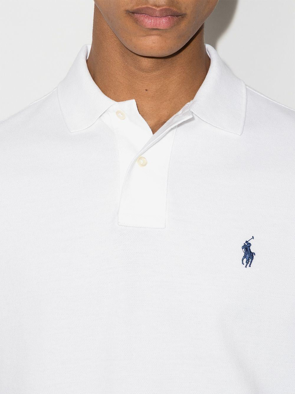 POLO RALPH LAUREN Polo in cotone bianco con logo blu