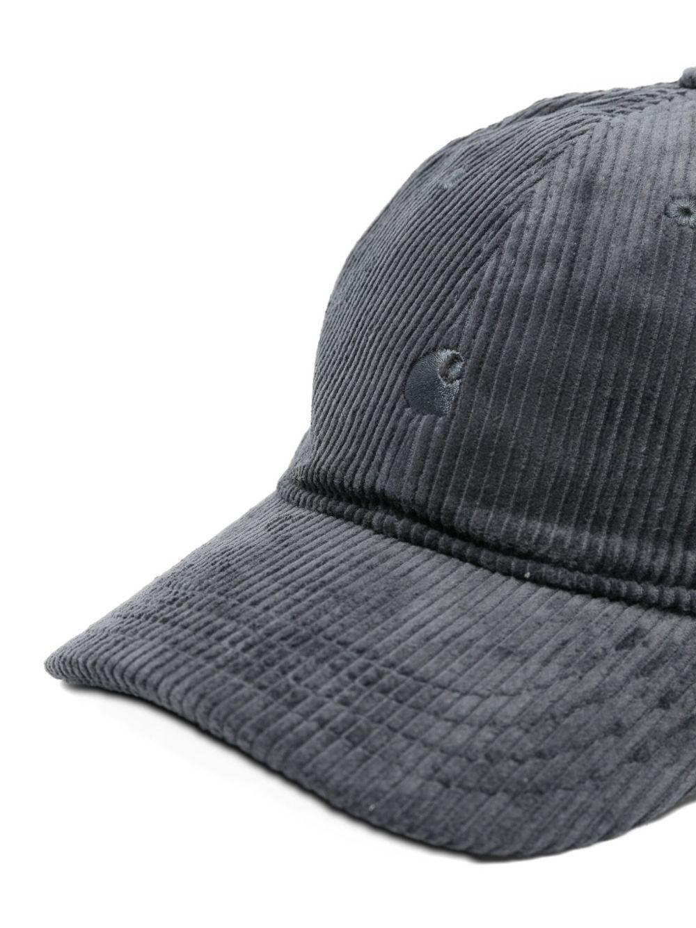 CARHARTT WIP Cappello grigio in tessuto a coste con logo