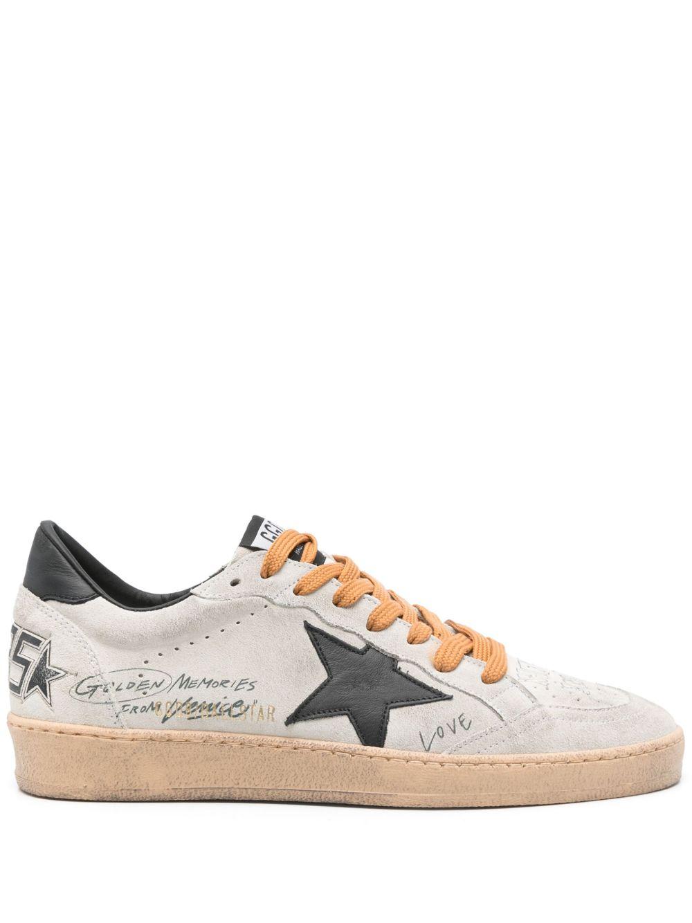GOLDEN GOOSE Sneakers 'Ball Star' bianche effetto used