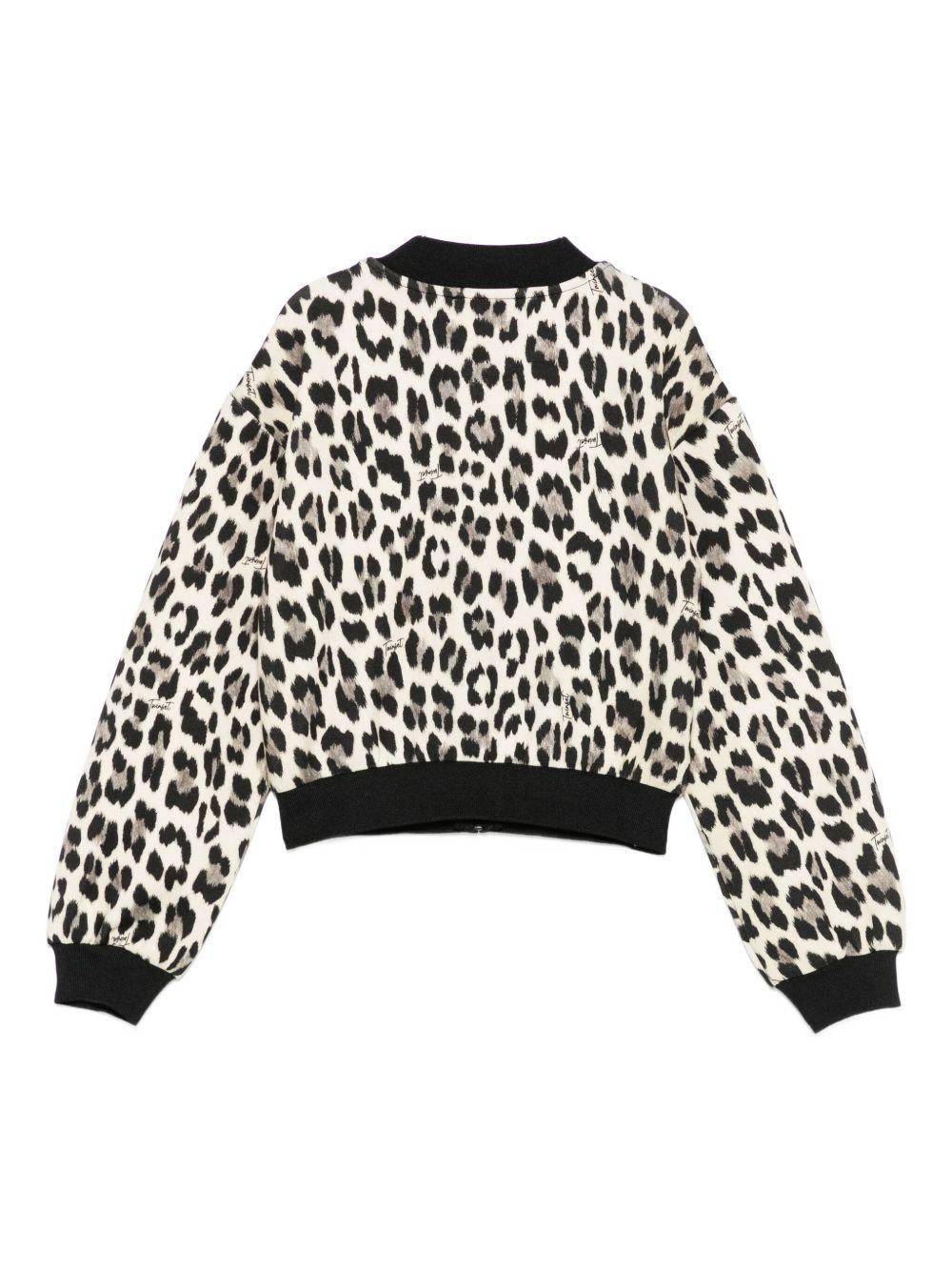 TWINSET Felpa leopardata con zip