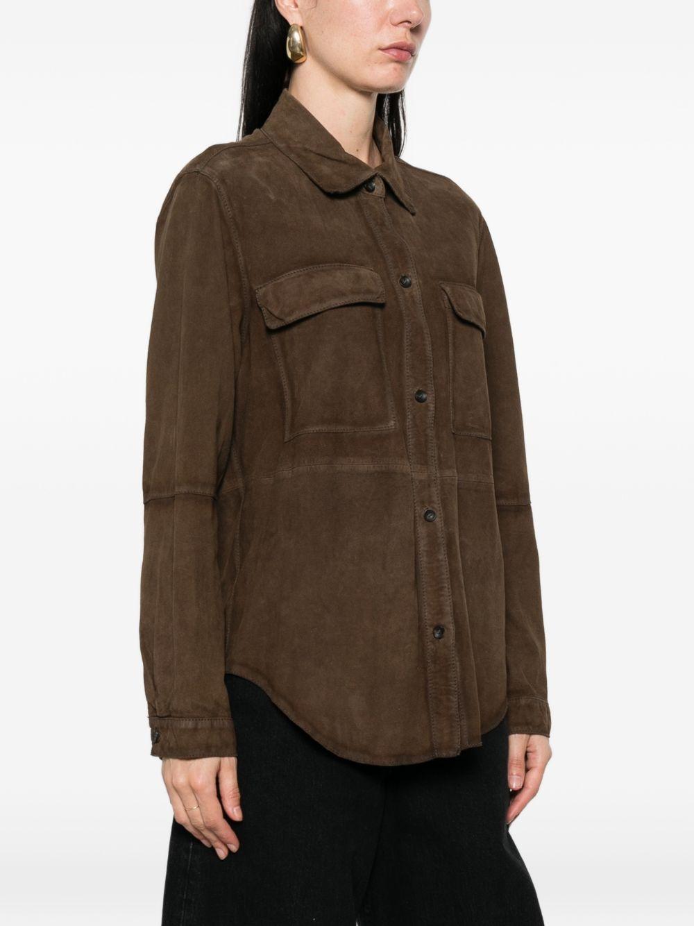 THE JACK AND JACKIE LEATHERS Giacca in pelle scamosciata marrone