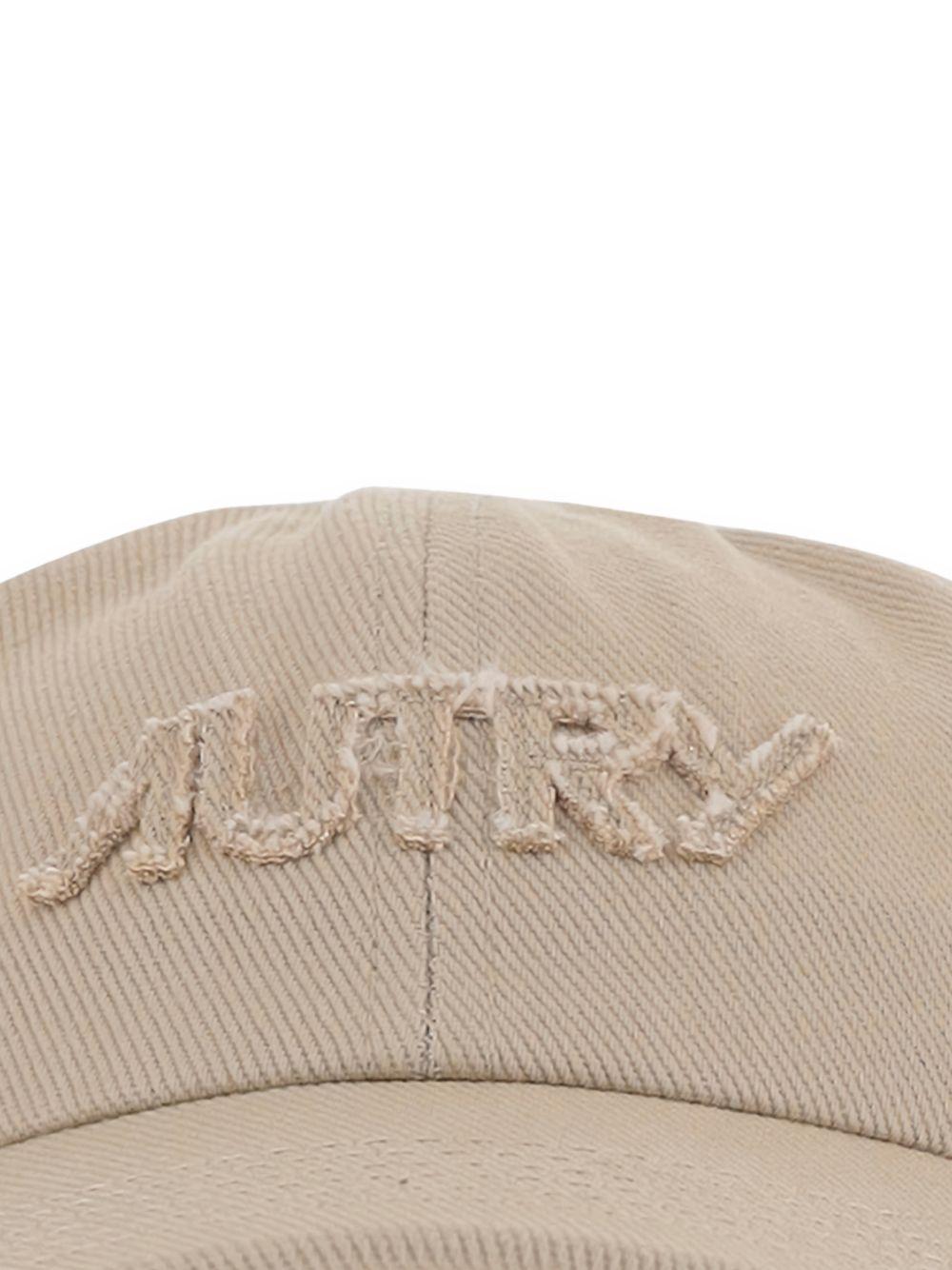 AUTRY Cappello da baseball in cotone beige con logo