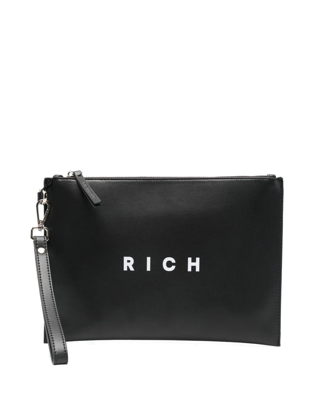 JOHN RICHMOND Pochette nera con logo