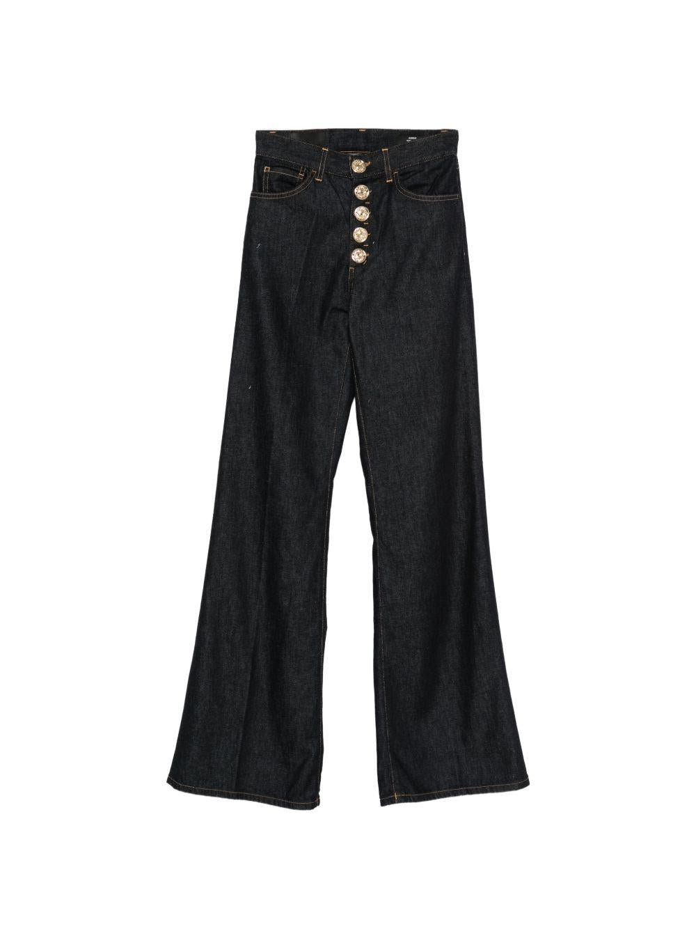 DONDUP Jeans Amber in blu denim scuro con bottoni