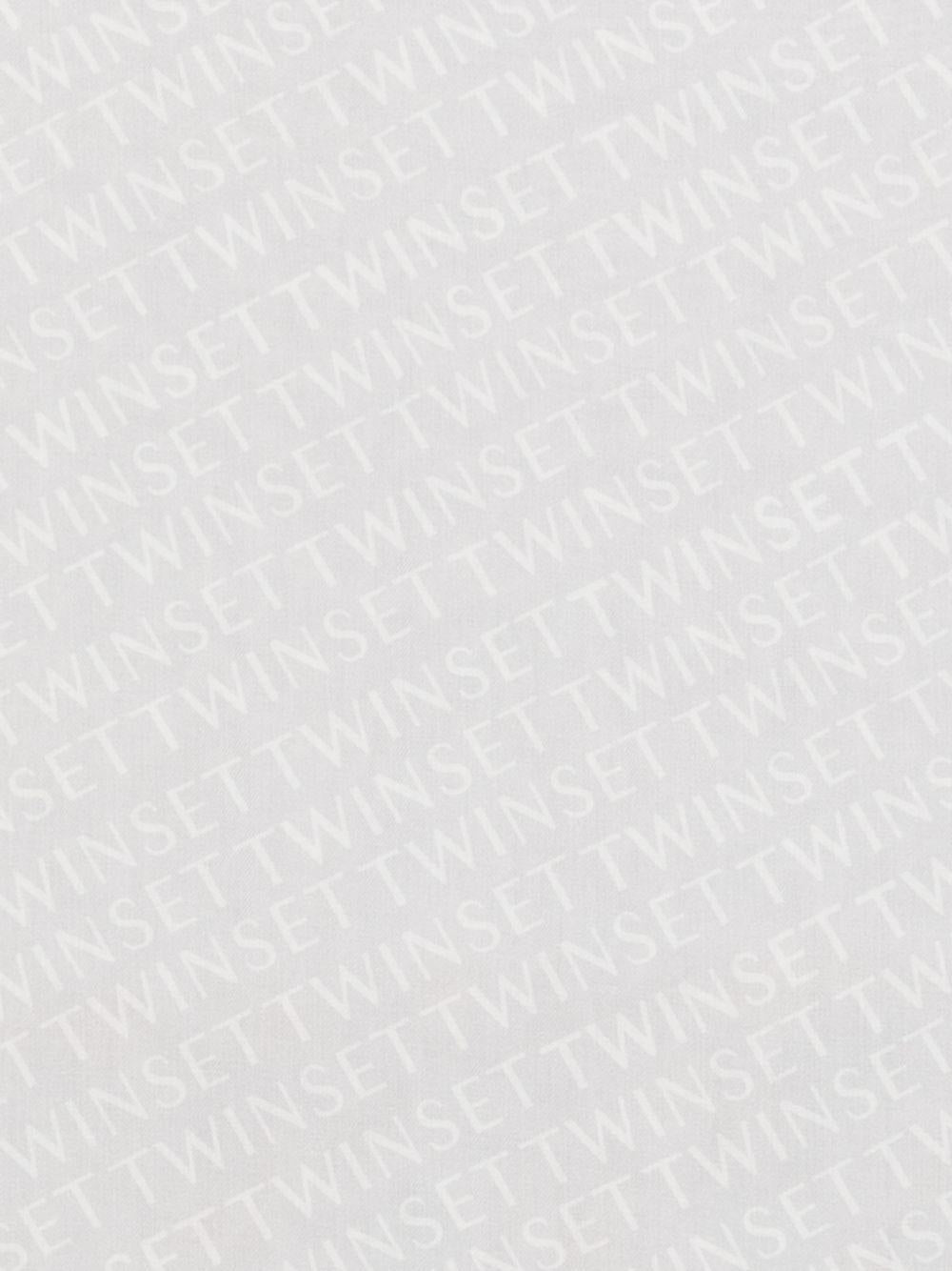 TWINSET Foulard celeste con stampa floreale