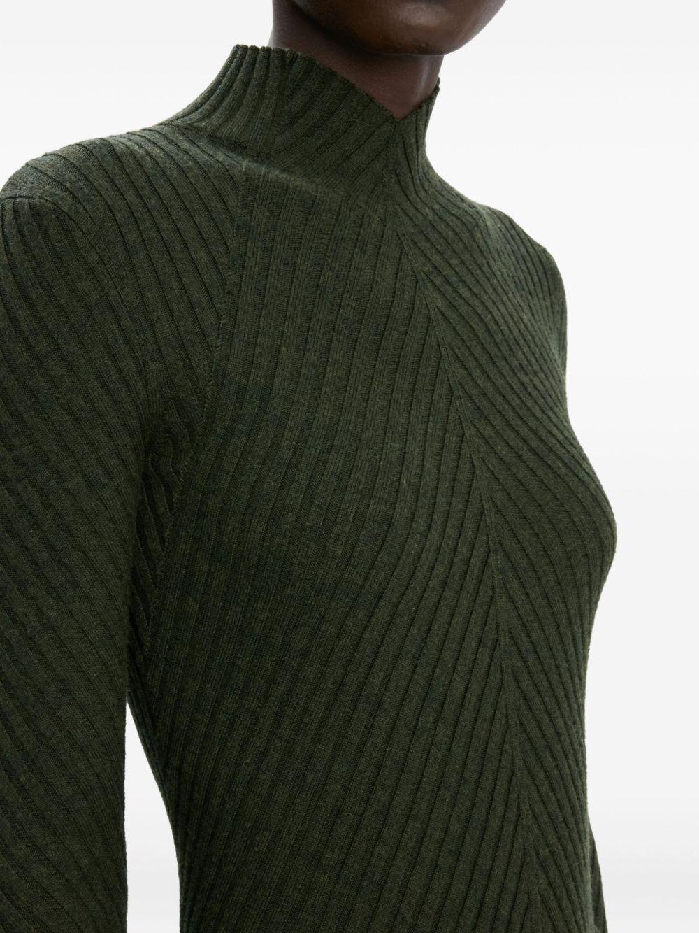 VICTORIA BECKHAM Maglia a collo alto a costine