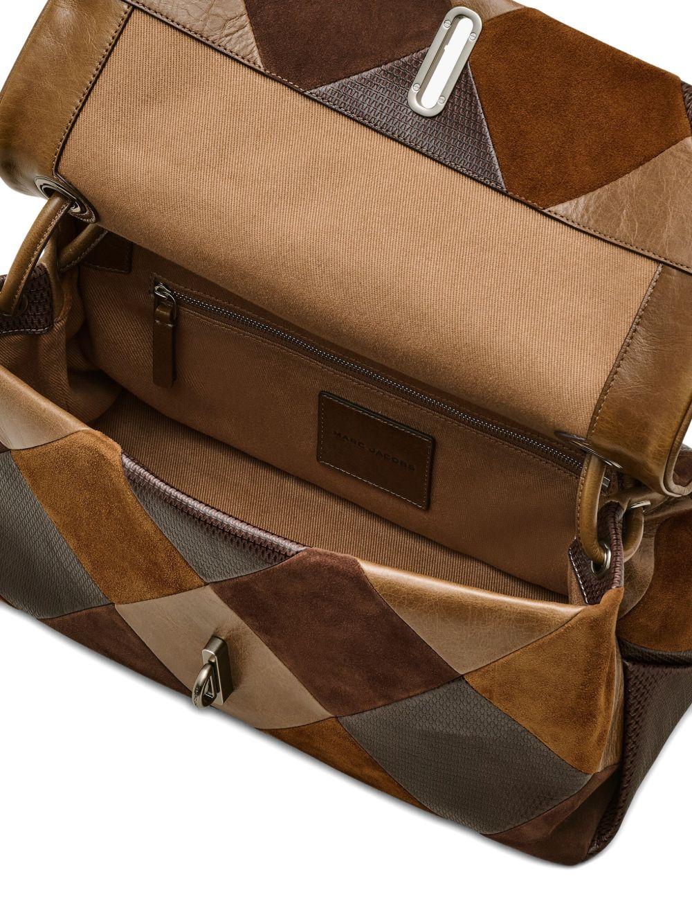 MARC JACOBS Borsa patchwork 'The Large Dual Bag' in pelle marrone
