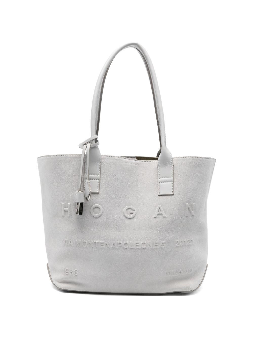 HOGAN Borsa shopping in pelle bianca