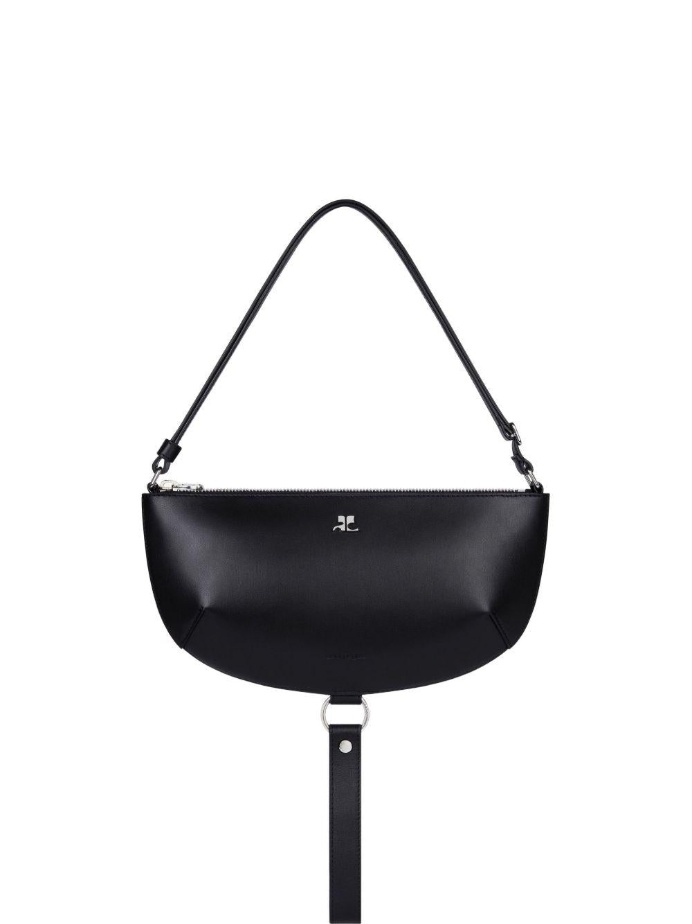 COURREGES Borsa a spalla Holy Eclipse in pelle nera