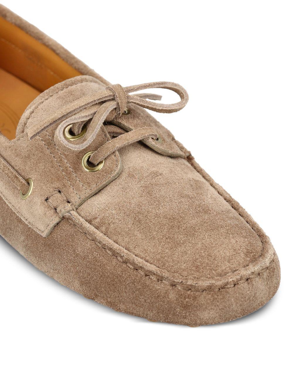 TODS Mocassini Gommino in pelle scamosciata beige