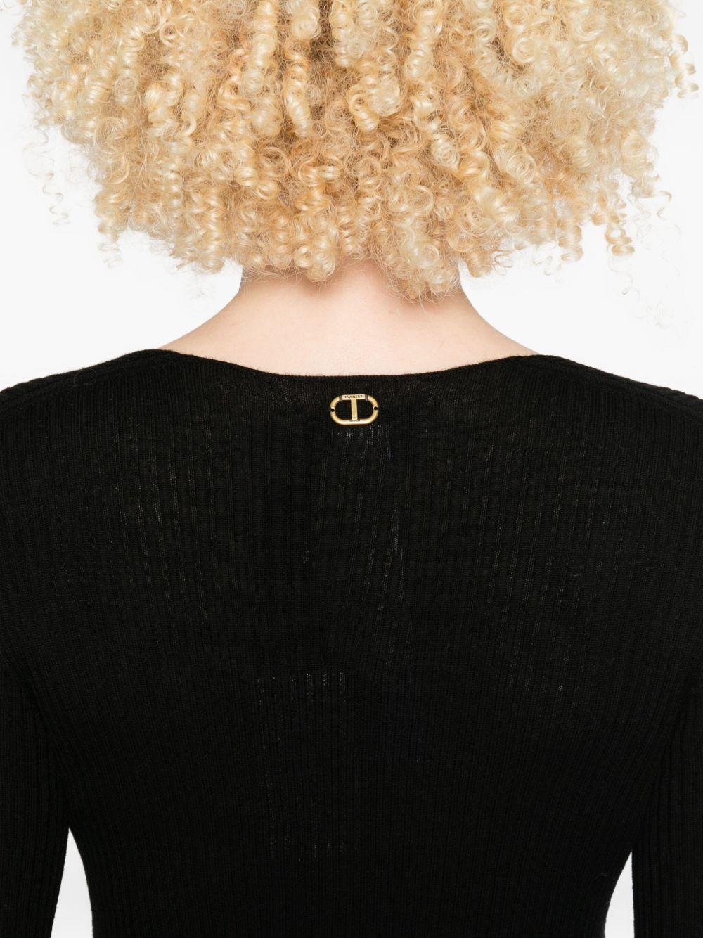 TWINSET Maglia nera con scollo a V