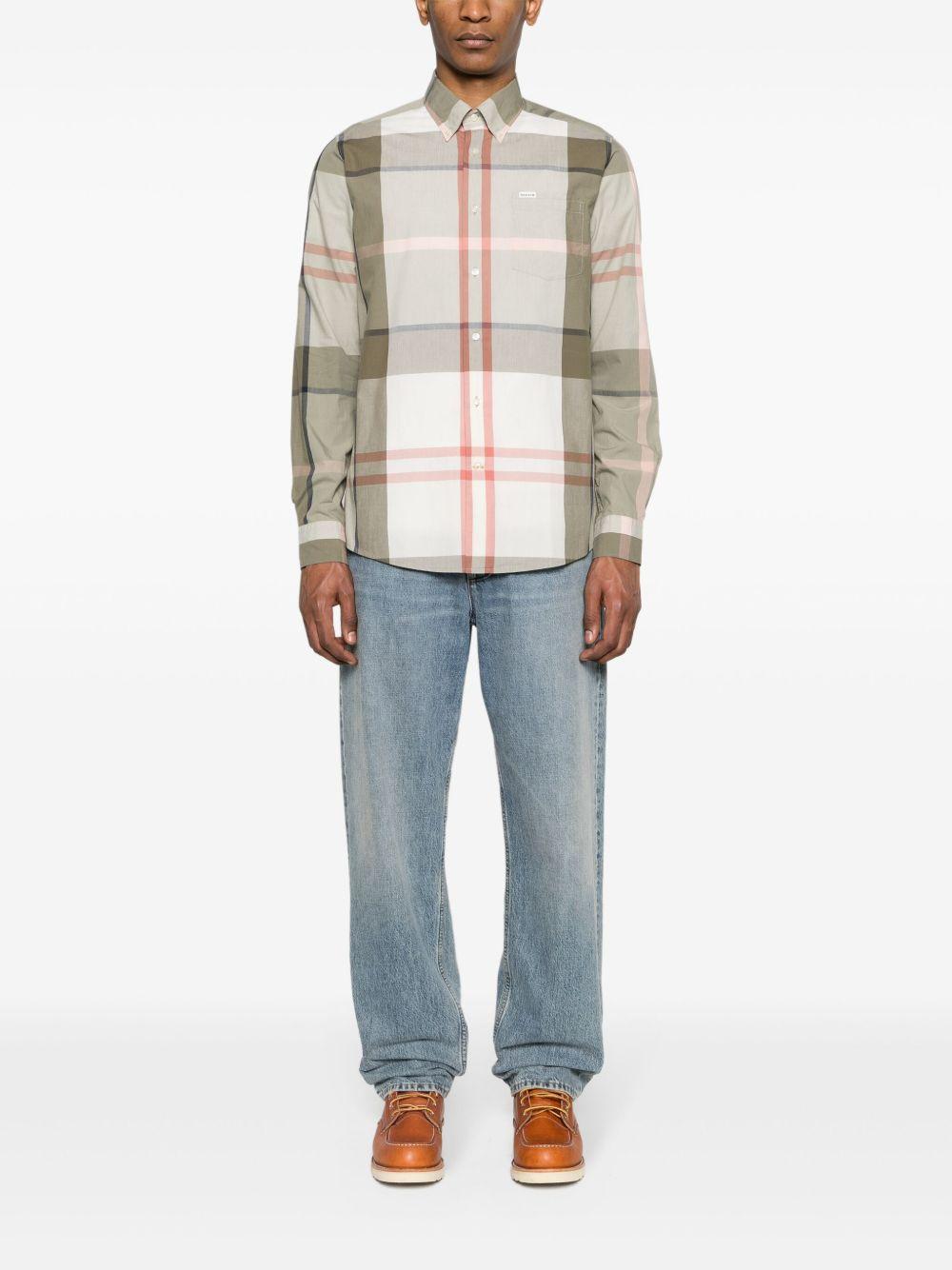 BARBOUR Camicia Glenmore verde oliva in cotone tartan