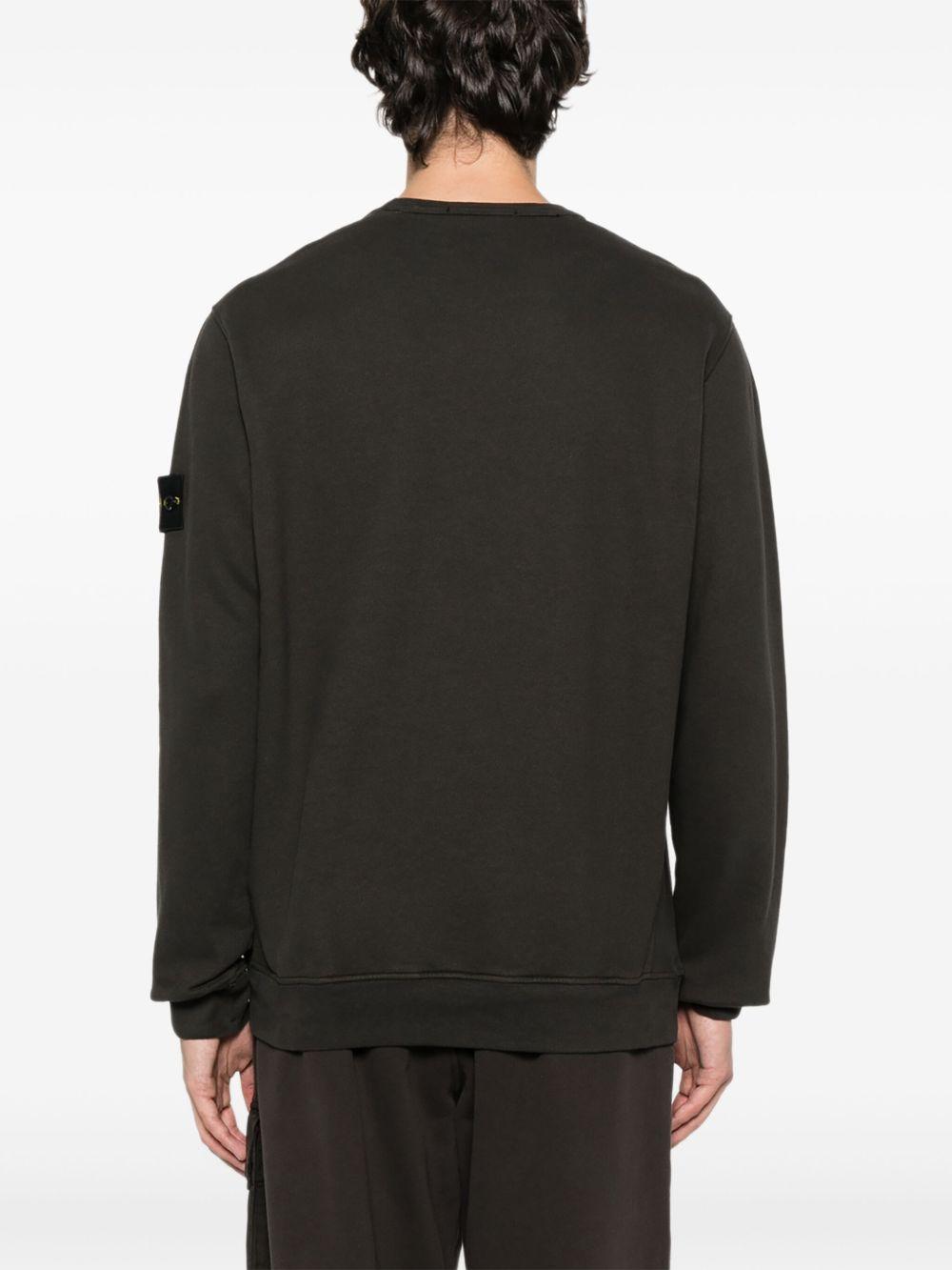 STONE ISLAND Felpa girocollo con patch logo<BR/>