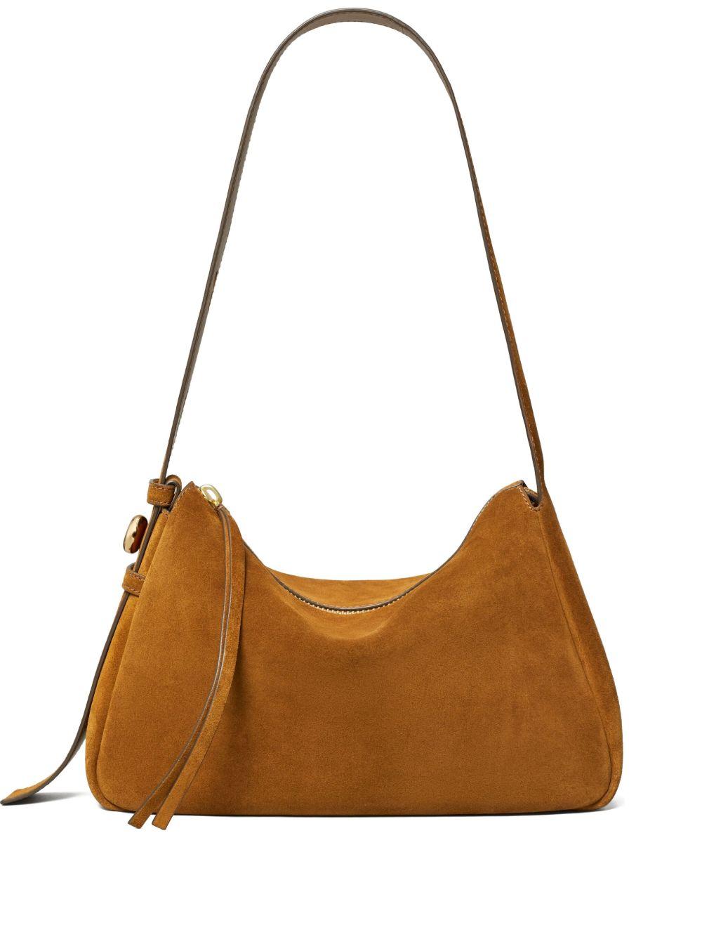 TORY BURCH Borsa a spalla Romy in suede con tracolla regolabile