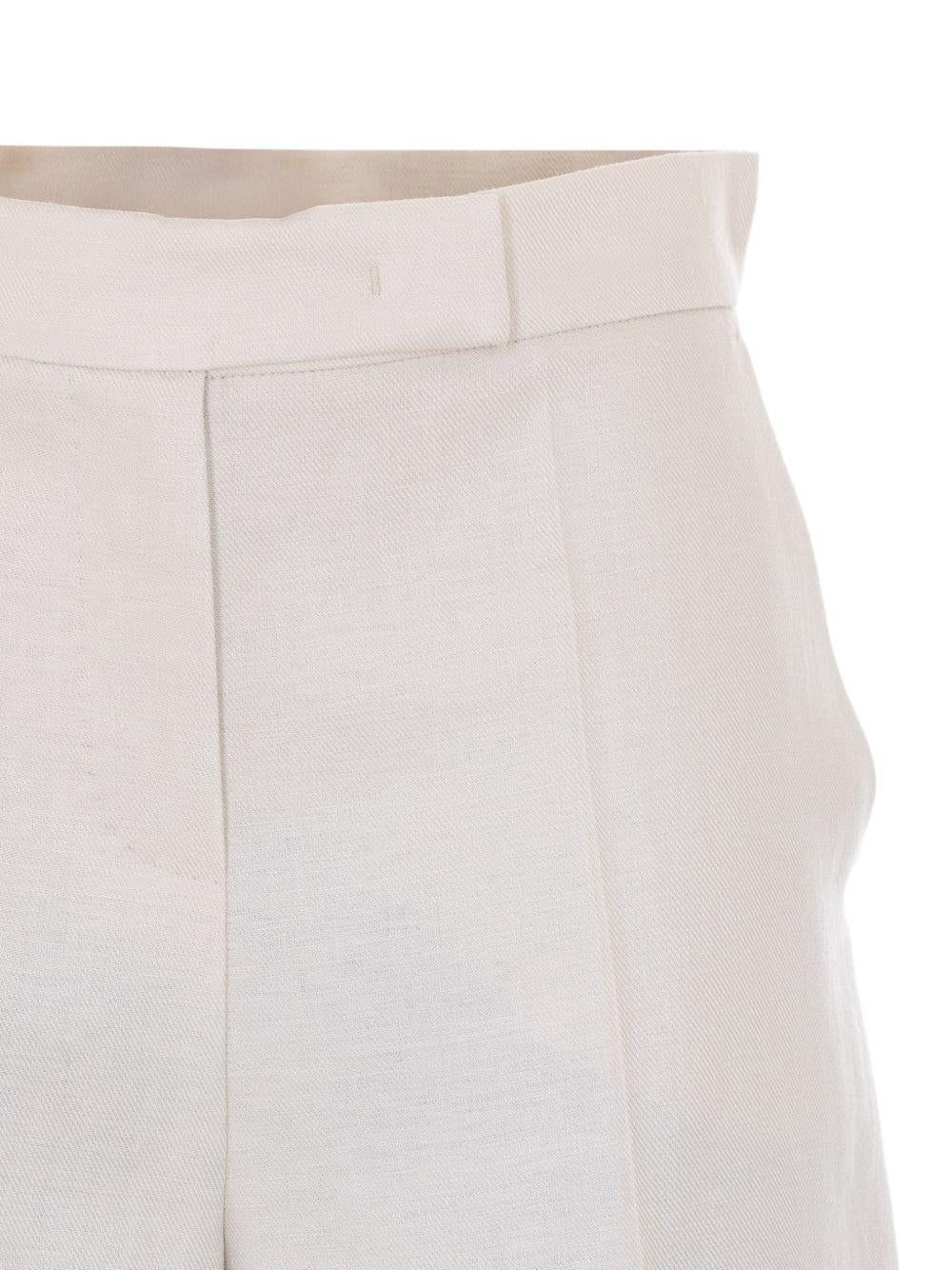 MAX MARA Bermuda Mxmkaki in lino a vita alta
