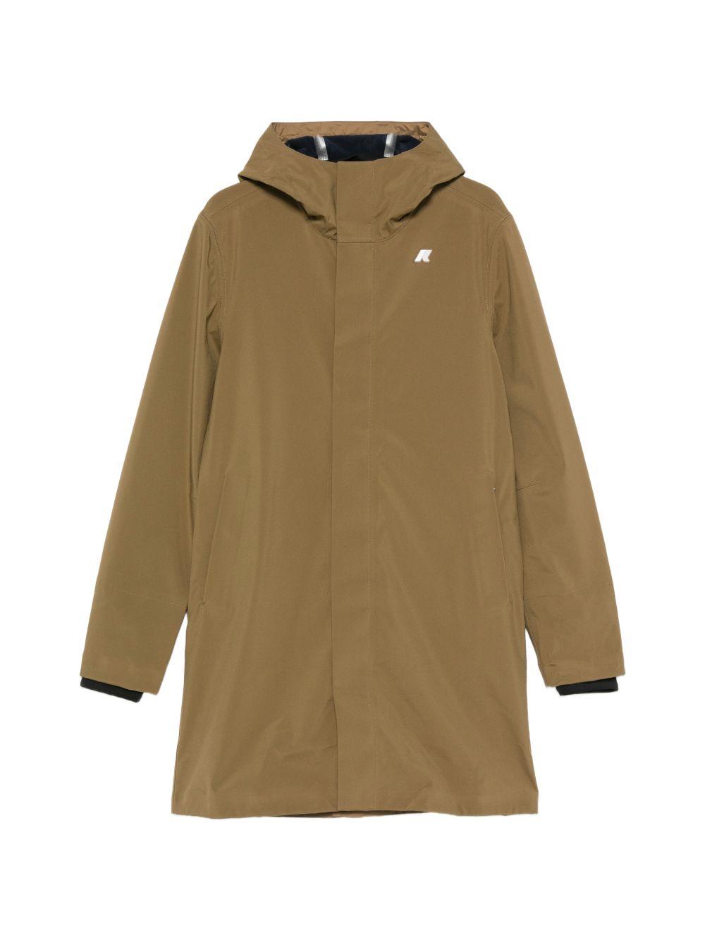K WAY Parka lungo Thomas Bonded da uomo impermeabile con cappuccio