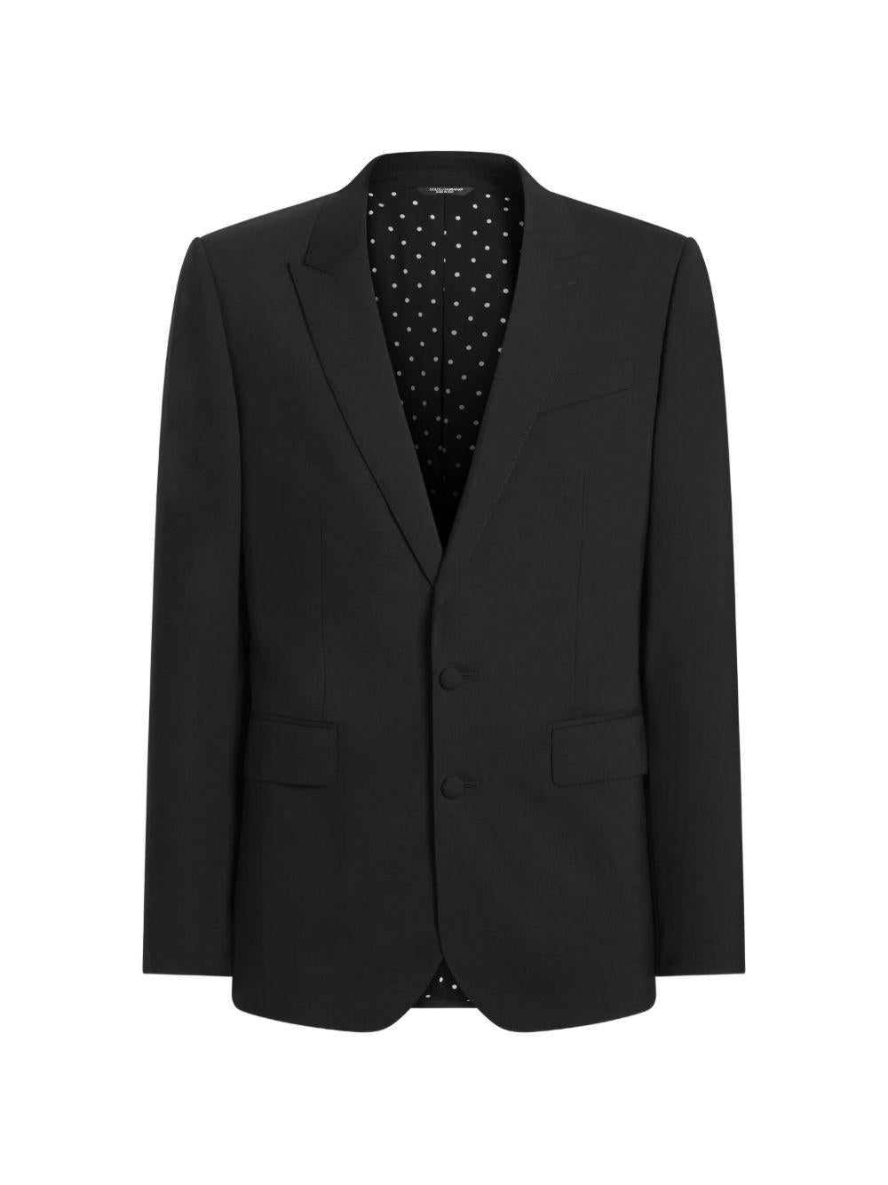 DOLCE e GABBANA Giacca monopetto in lana vergine nera