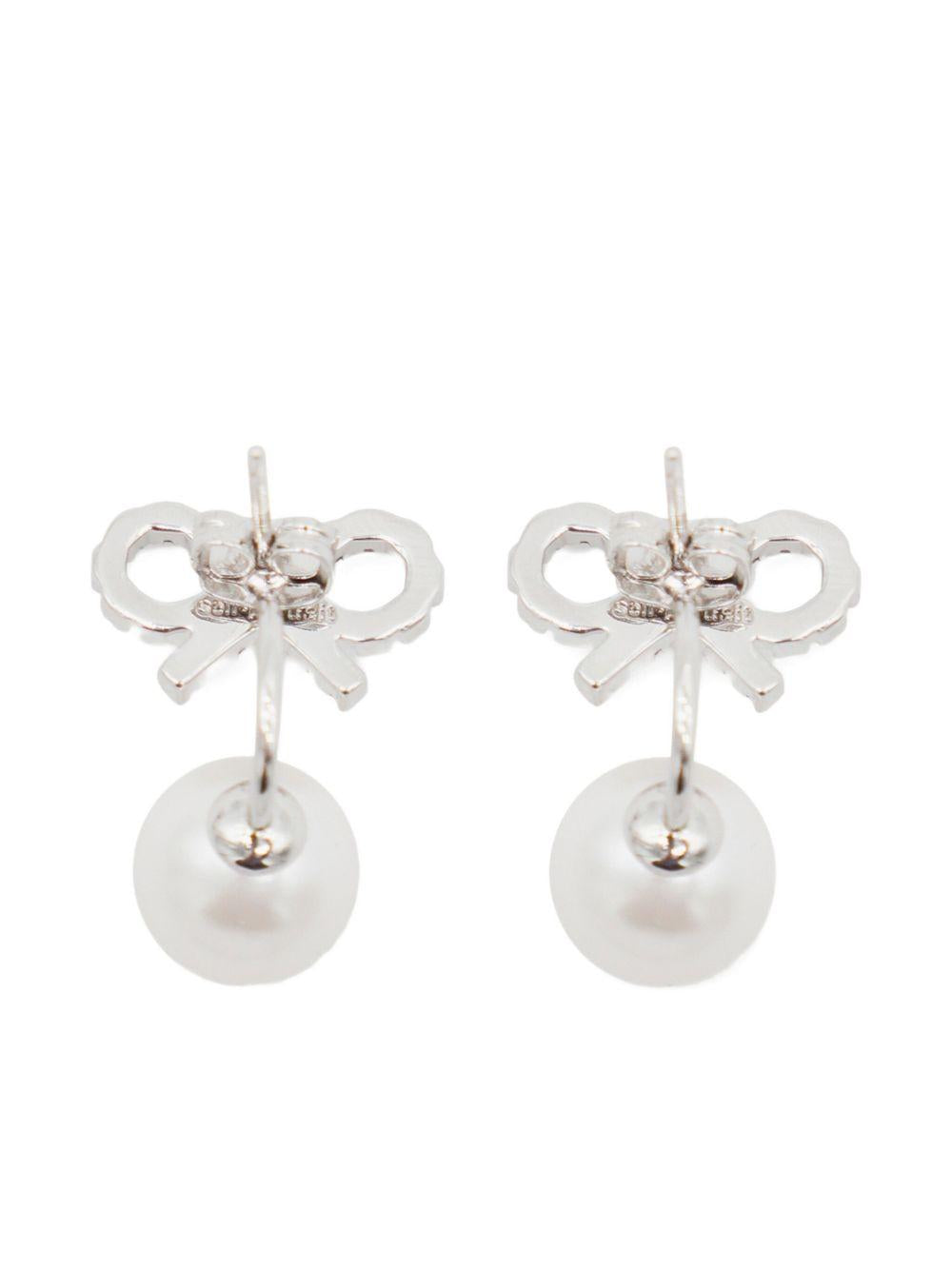 SELF PORTRAIT Orecchini pendenti 'Crystal Bow'